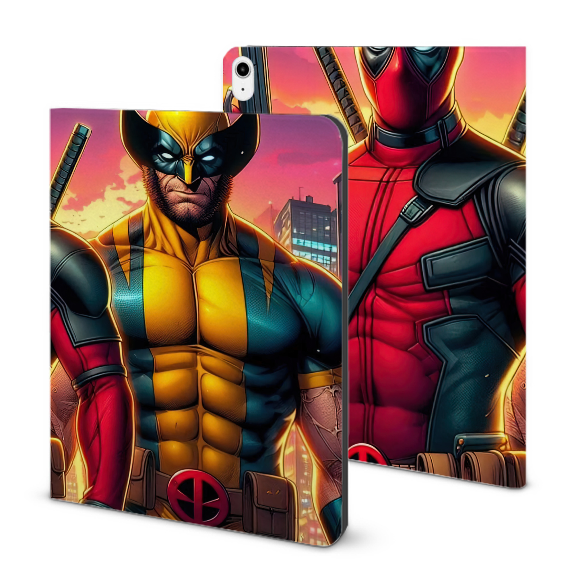 （画像用） Deadpool デッドプール IPadケース ペンホルダー付き ブックスタイルデザイン